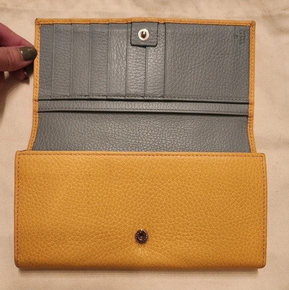 Gucci Orange Pebbled Leather Vintage Long Wallet - Picture 10 of 15